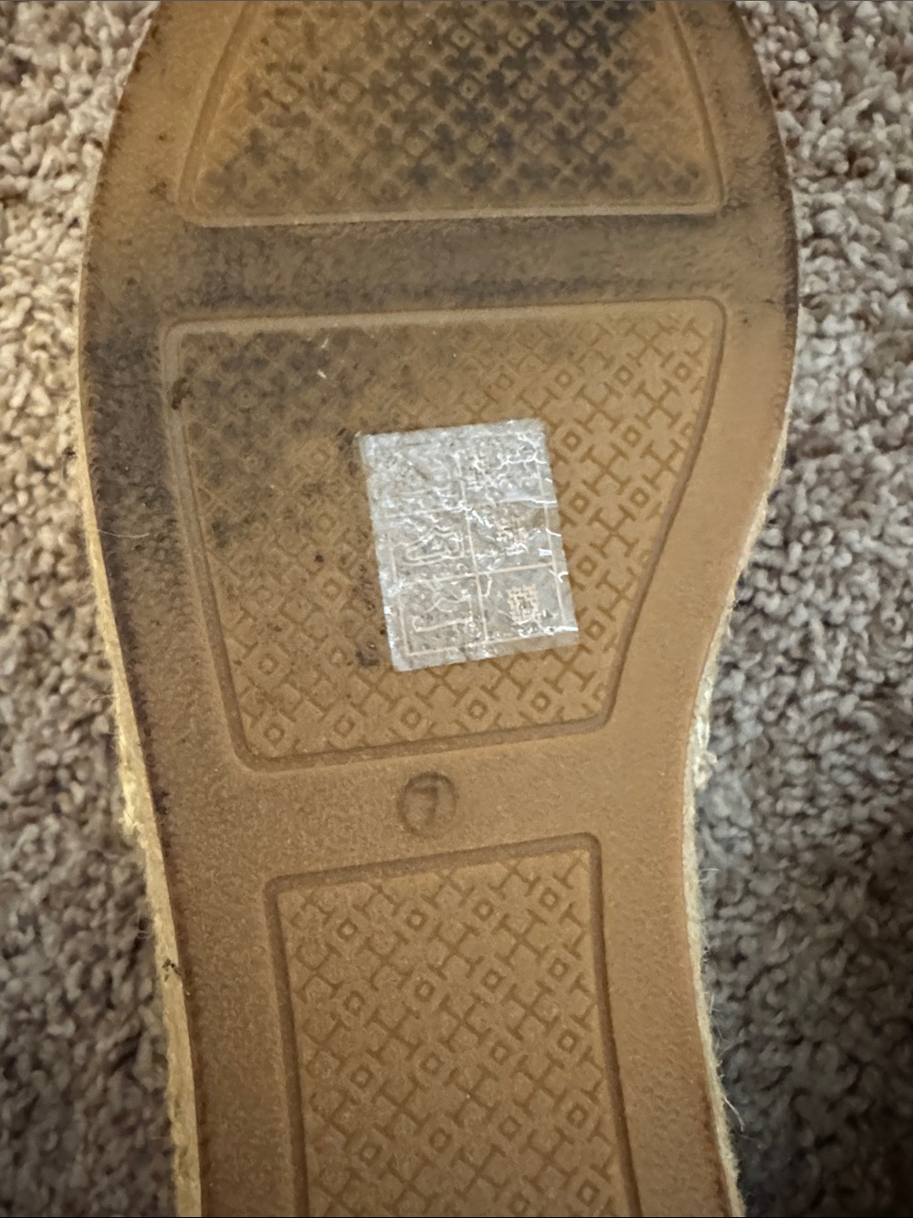 Tory Burch Cream Canvas Espadrille Flats with Brown Leather Toe - Picture 3 of 4